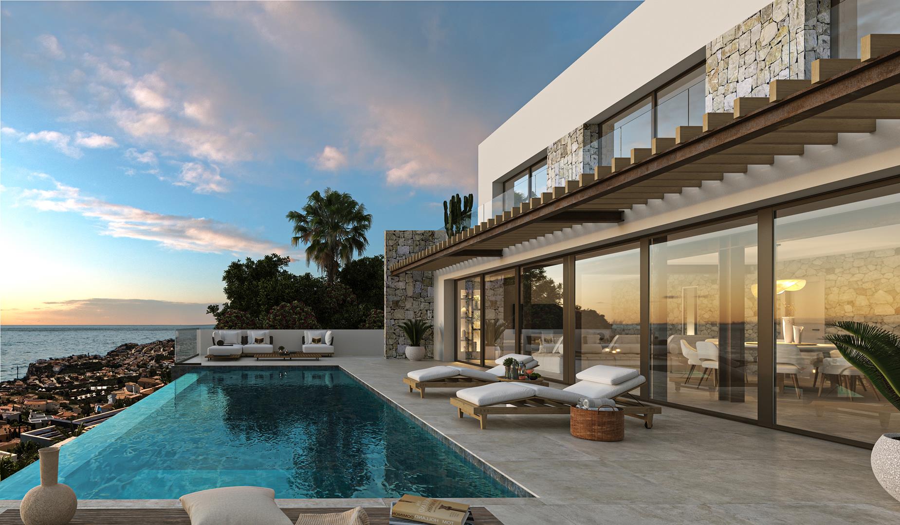 Moderne Villa mit Panoramablick und privatem Pool